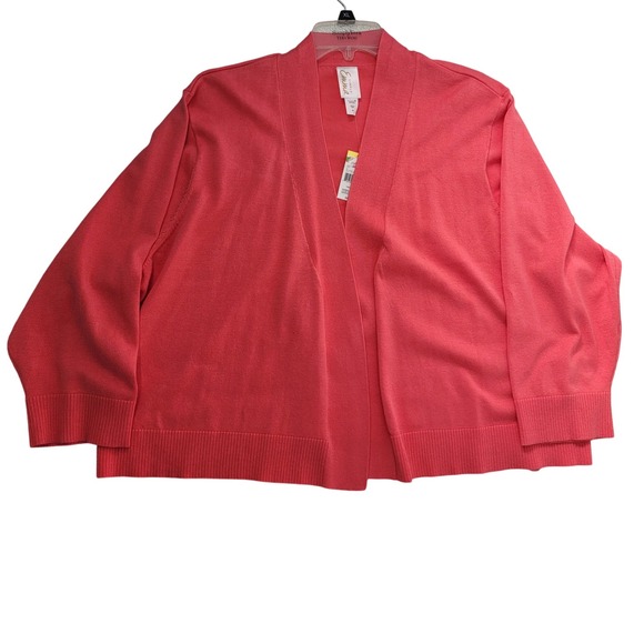 Simply Emma Women Open Cardigan Sweater 3X Office Fall  Layer Preppy Minimalist - Picture 3 of 10